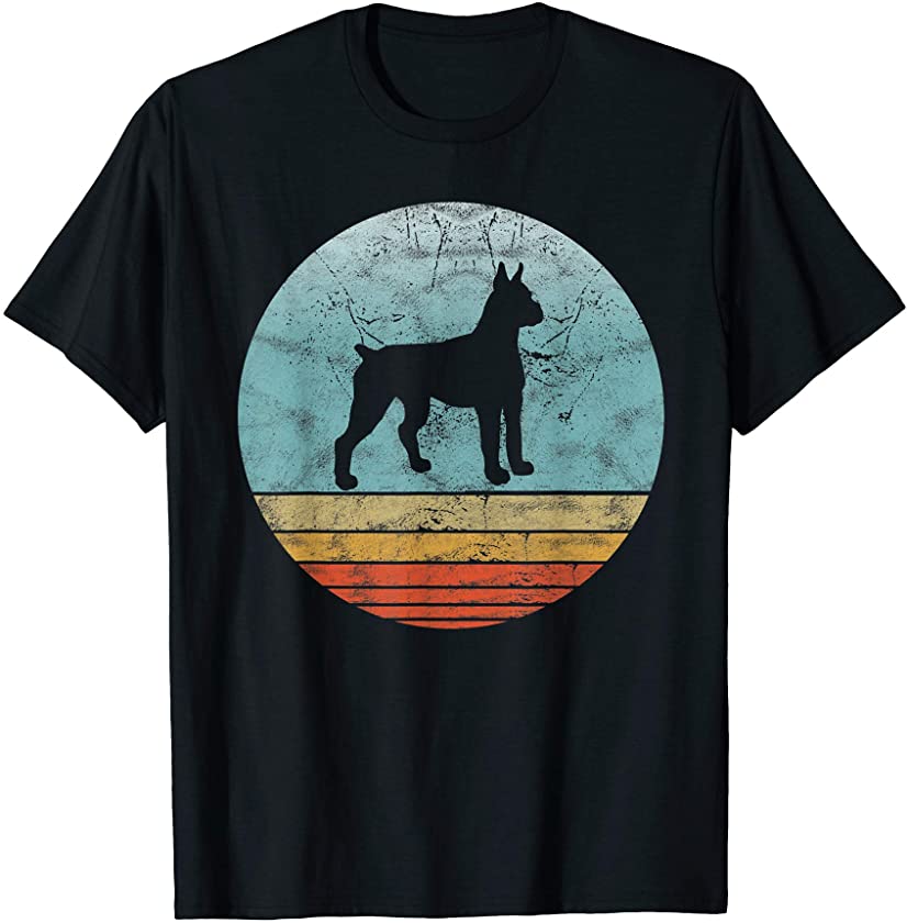 Retro Boxer Dog Breed Vintage Style Animal Dogs Lover Gift T-Shirt