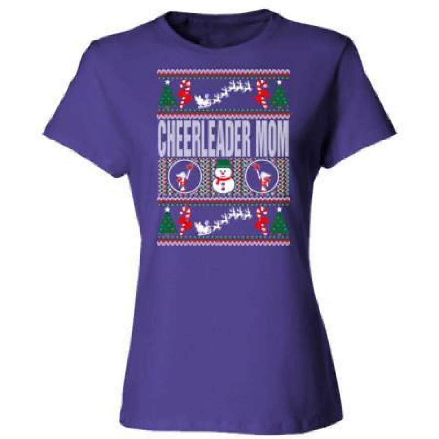 AGR Cheerleader Mom Ugly Christmas Sweater – Ladies’ Cotton T-Shirt