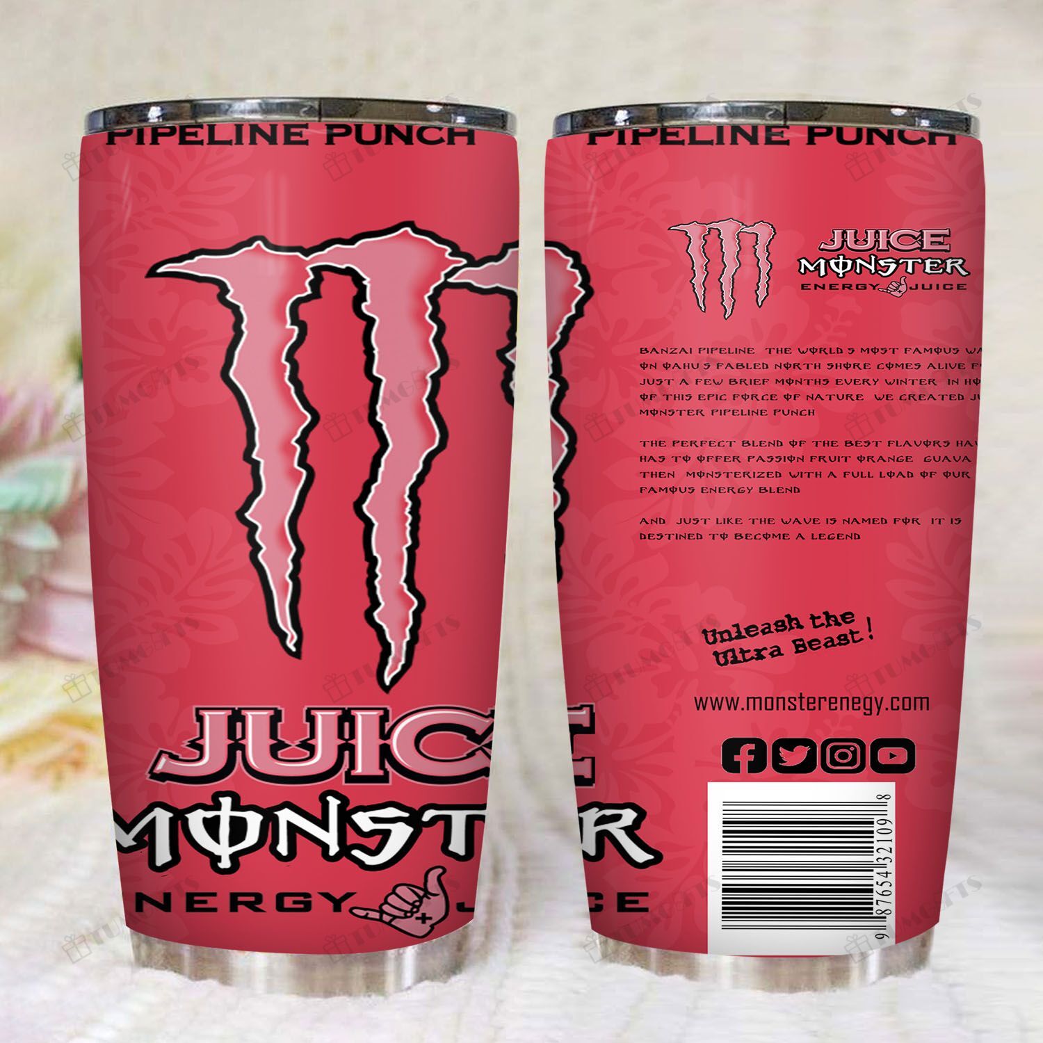 Monster Energy Drink Label 20Oz Stainless Steel Tumbler