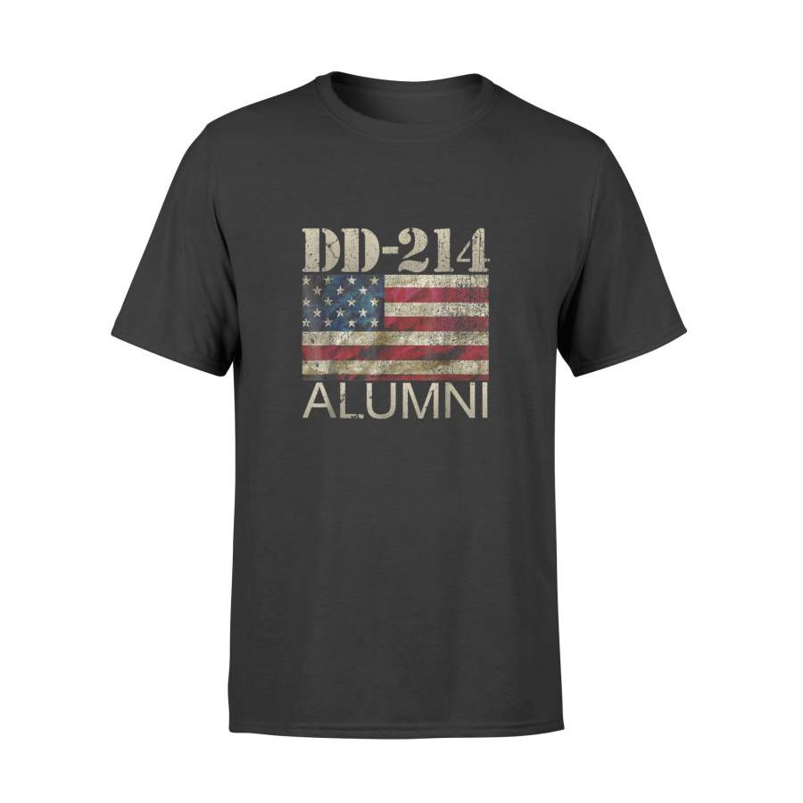 DD-214 Army Alumni Vintage American Flag T Shirt – Standard T-shirt