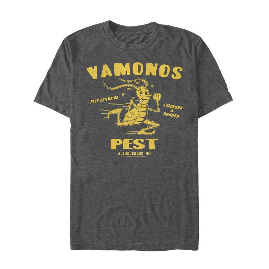 Breaking Bad Men’s Vamonos Pest Logo  T Shirt Charcoal Heather