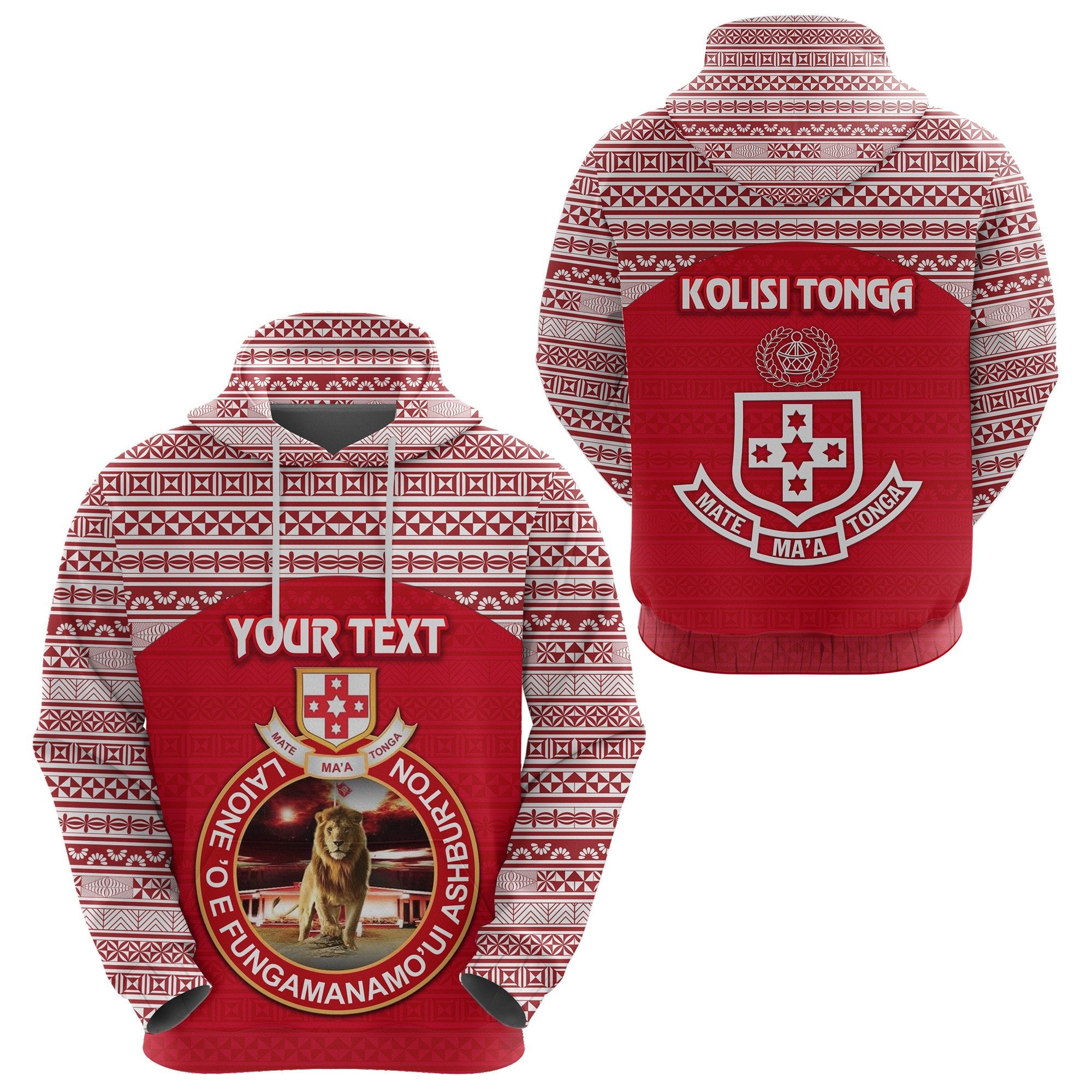 (Custom Personalised) Kolisi Tonga Hoodie Mate Ma’A Tonga Simple Version Lion Ashburton