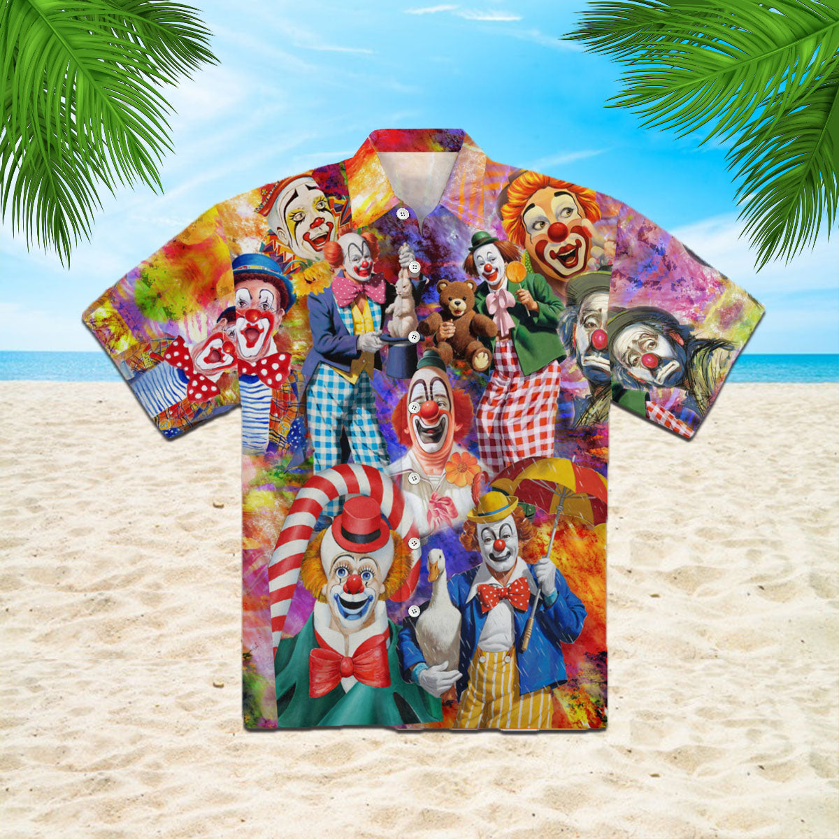 Oragontee More Clown Less Frowning Halloween Hawaiian Shirt | For Men & Women | Adult | Wt1347