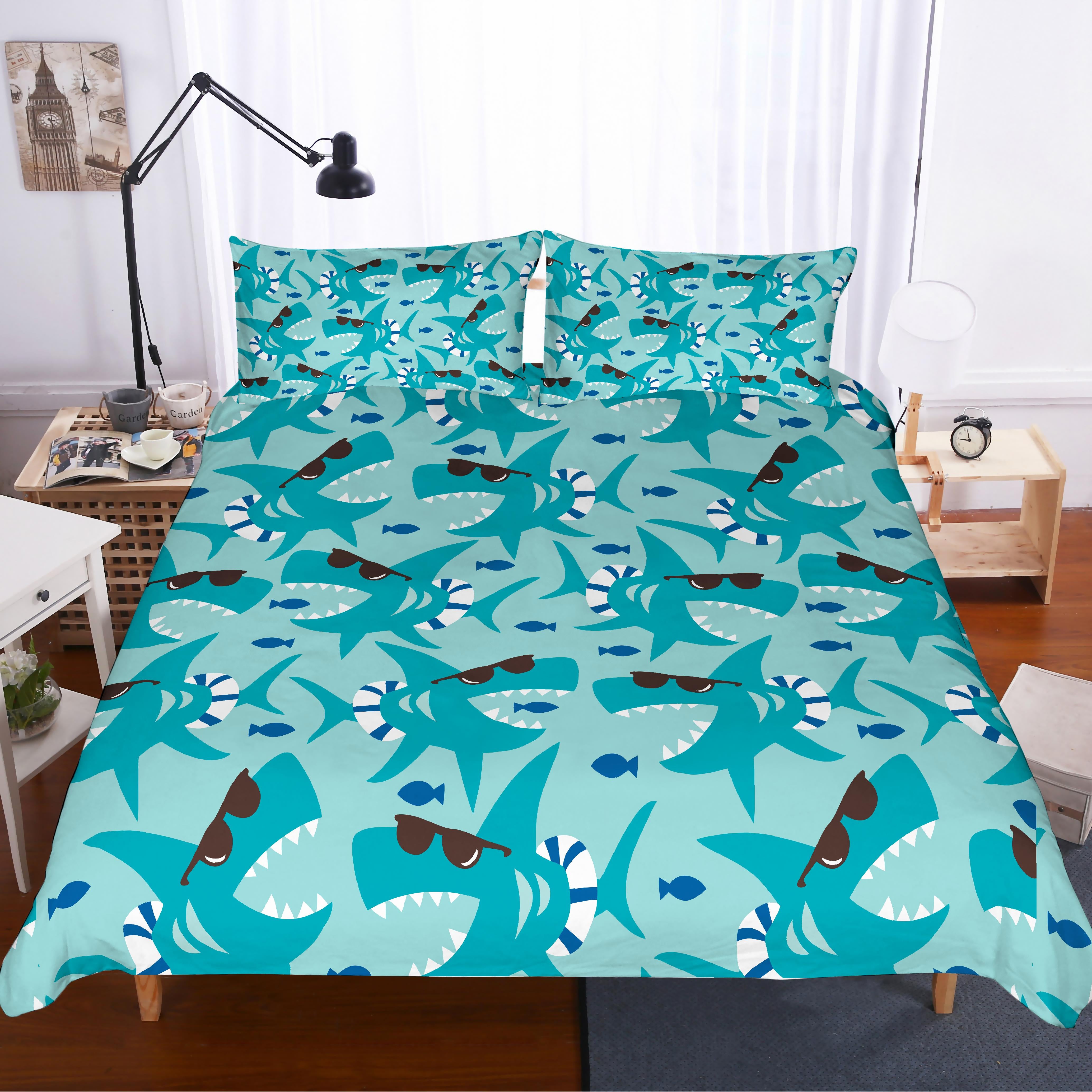 3D Shark Quilt Cover Set Bedding Set Pillowcases 124