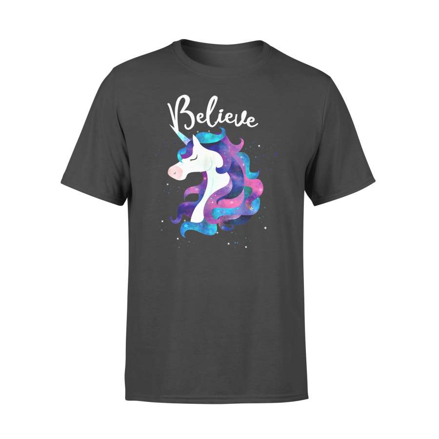 Animal gift idea Believe In Unicorn Space Galaxy Stars – Standard T-shirt