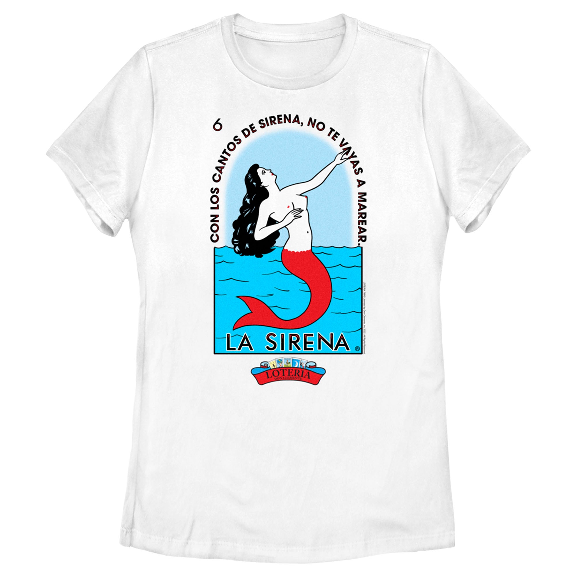 Women’S Loteria La Sirena Number 6 Card T-Shirt