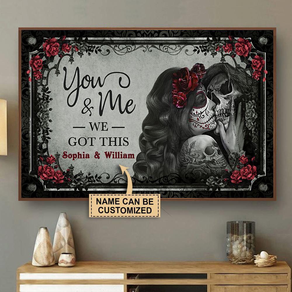 Aeticon Gifts Personalized Skeleton We Got This Canvas Mom Dad Gift Home Decor