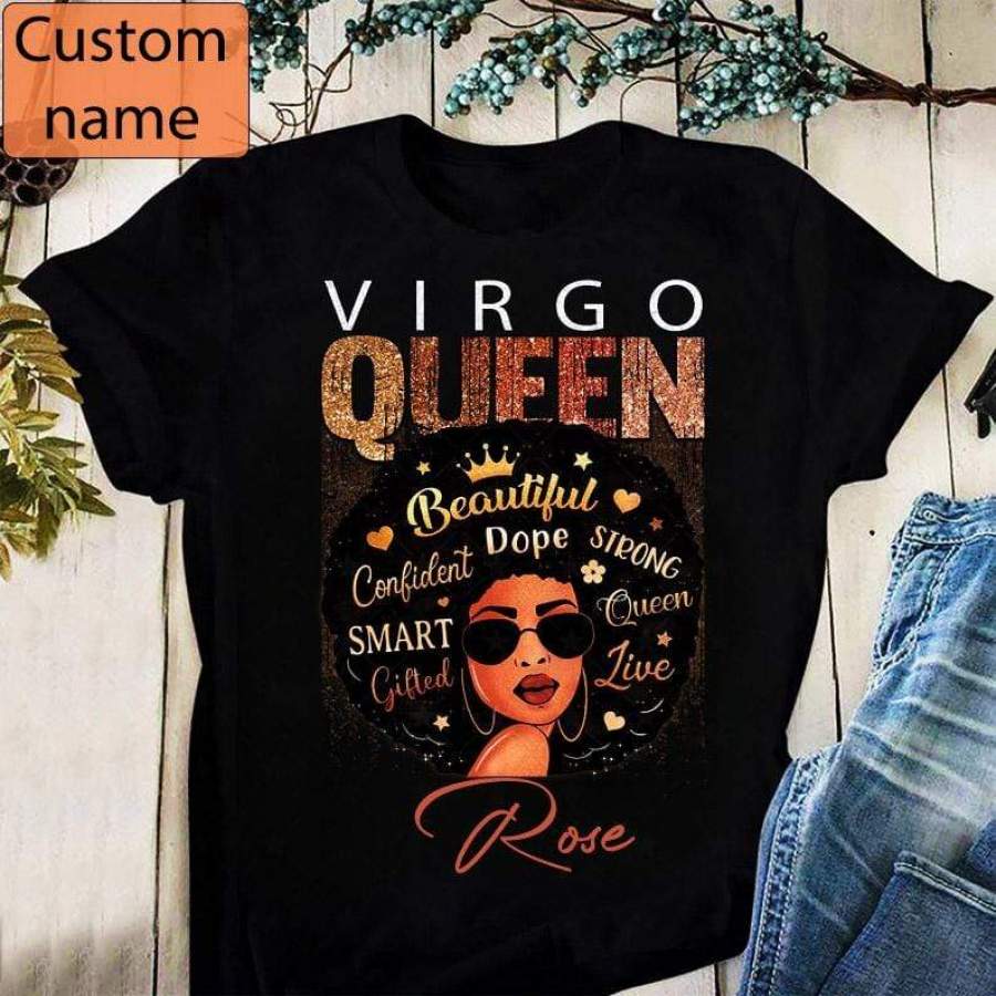 Virgo Black Queen custom name Shirt #DH