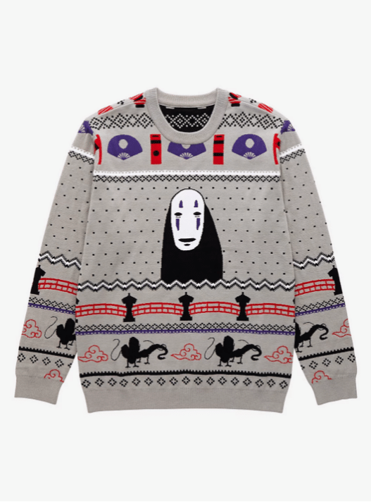 Uni.Verse Studio Ghibli Spirited Away No Face Ugly Christmas Sweater 2021 Shirt For Women Men Couple Family Funny Cute