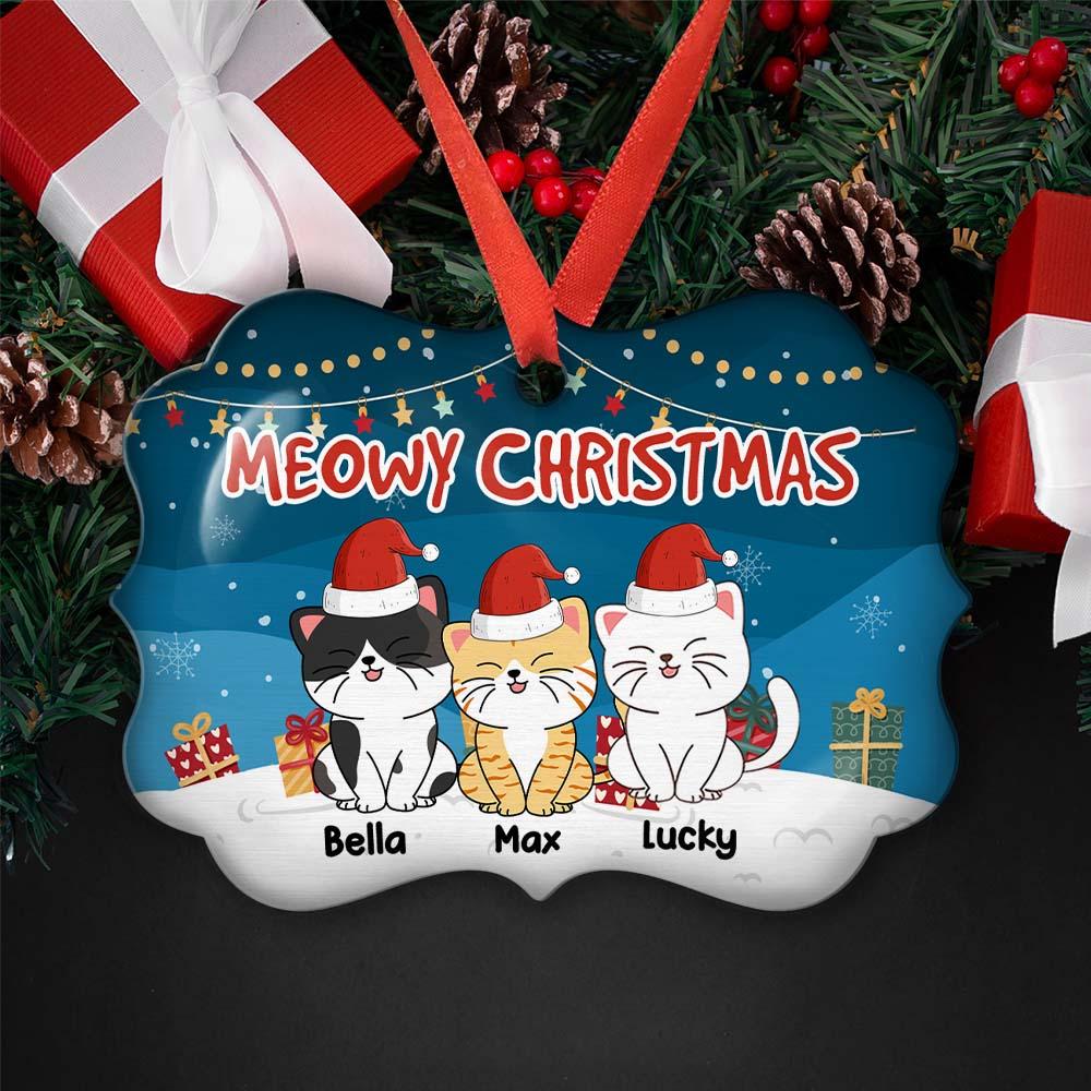 Personalized Meowy Aluminum Ornament Christmas Cat/Kitten Cute Ornament Decoration