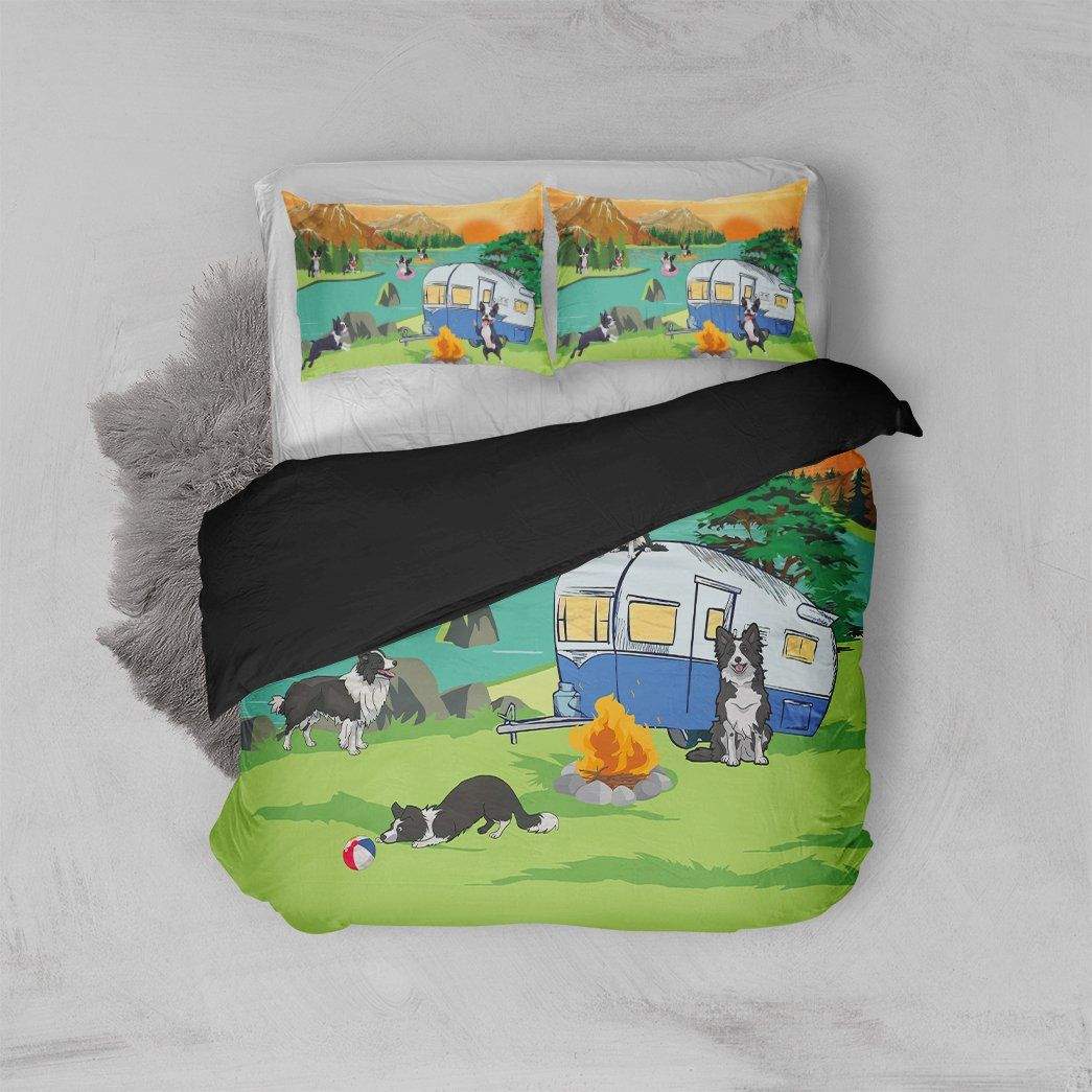 3D Boston Terrier Go Camping Custom Bedding Set