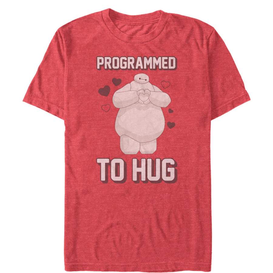 Big Hero 6 Men’s Valentine Baymax Programmed to Hug  T Shirt