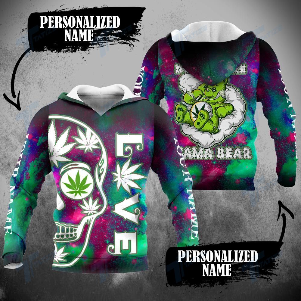 Weed Don’t Care Mama Bear Custom Name 3D All Over Printed Shirt, Sweatshirt, Hoodie, Bomber Jacket Size S – 5XL