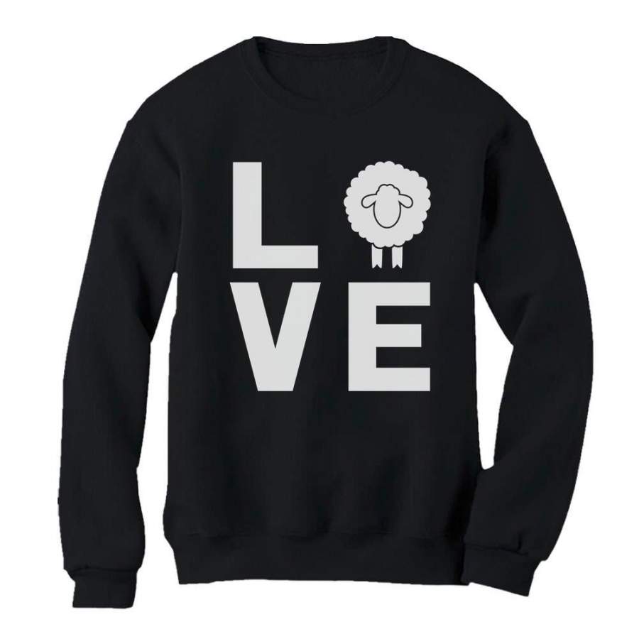 Animal Lovers Novelty Gift Idea – Love Sheep Statement Women Sweatshirt