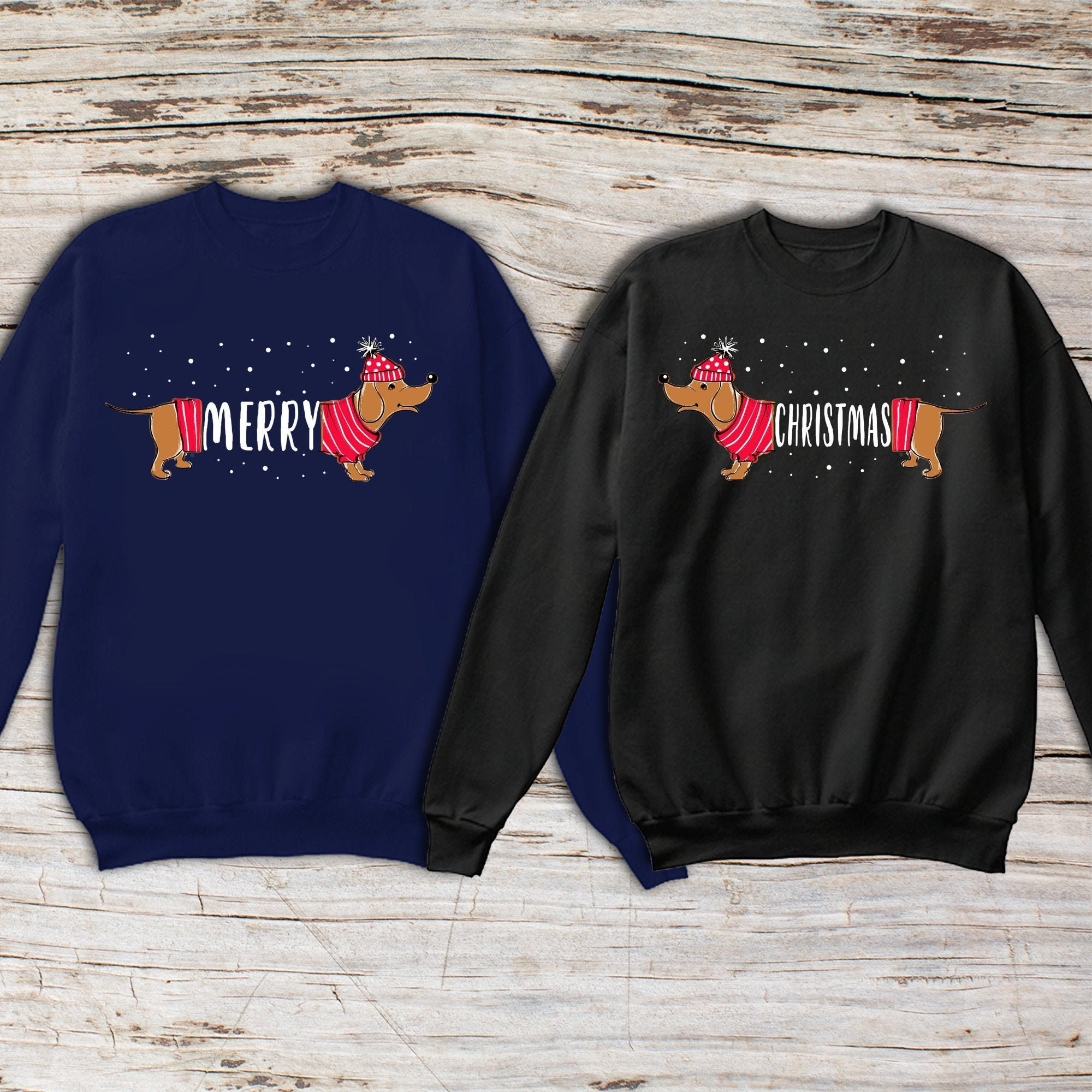 Couple Shirts Dachshund Merry Christmas Sweater Matching Couple, Valentine Gifts, Christmas Gift Graphic Unisex T Shirt, Sweatshirt, Hoodie Size S – 5Xl