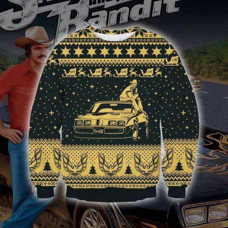 Smokey And The Bandit  Knitting Pattern 3D Print Ugly Christmas Sweatshirt