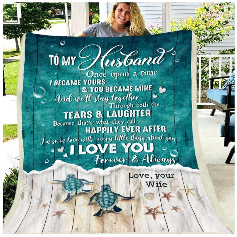 Blanket Gift For Husband Love You Forever And Always Turtle