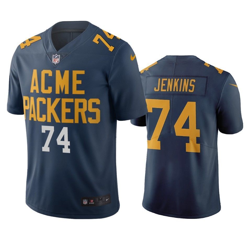 Green Bay Packers Elgton Jenkins Navy City Edition Jersey