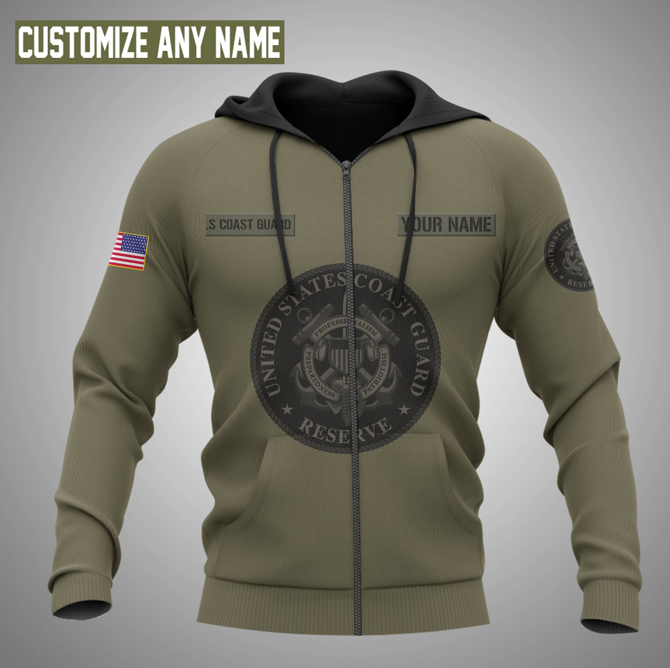 U.S COAST GUARD 3D HOODIE – CUSTOMIZED