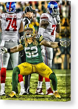 Clay Matthews Green Bay Packers 5 Joe Hamilton Canvas Print