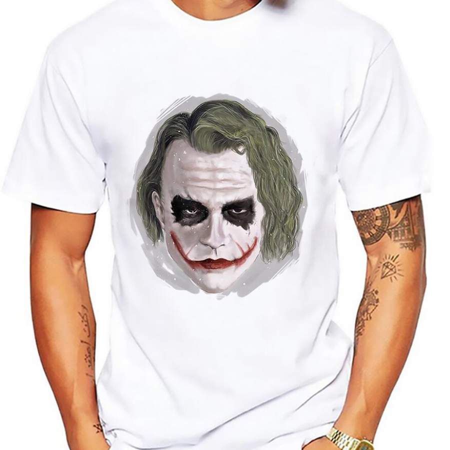 salute Heath Ledger Most classic Joker t shirt men white Casual Breathable tee shirt homme dark Violence Aesthetics tshirts