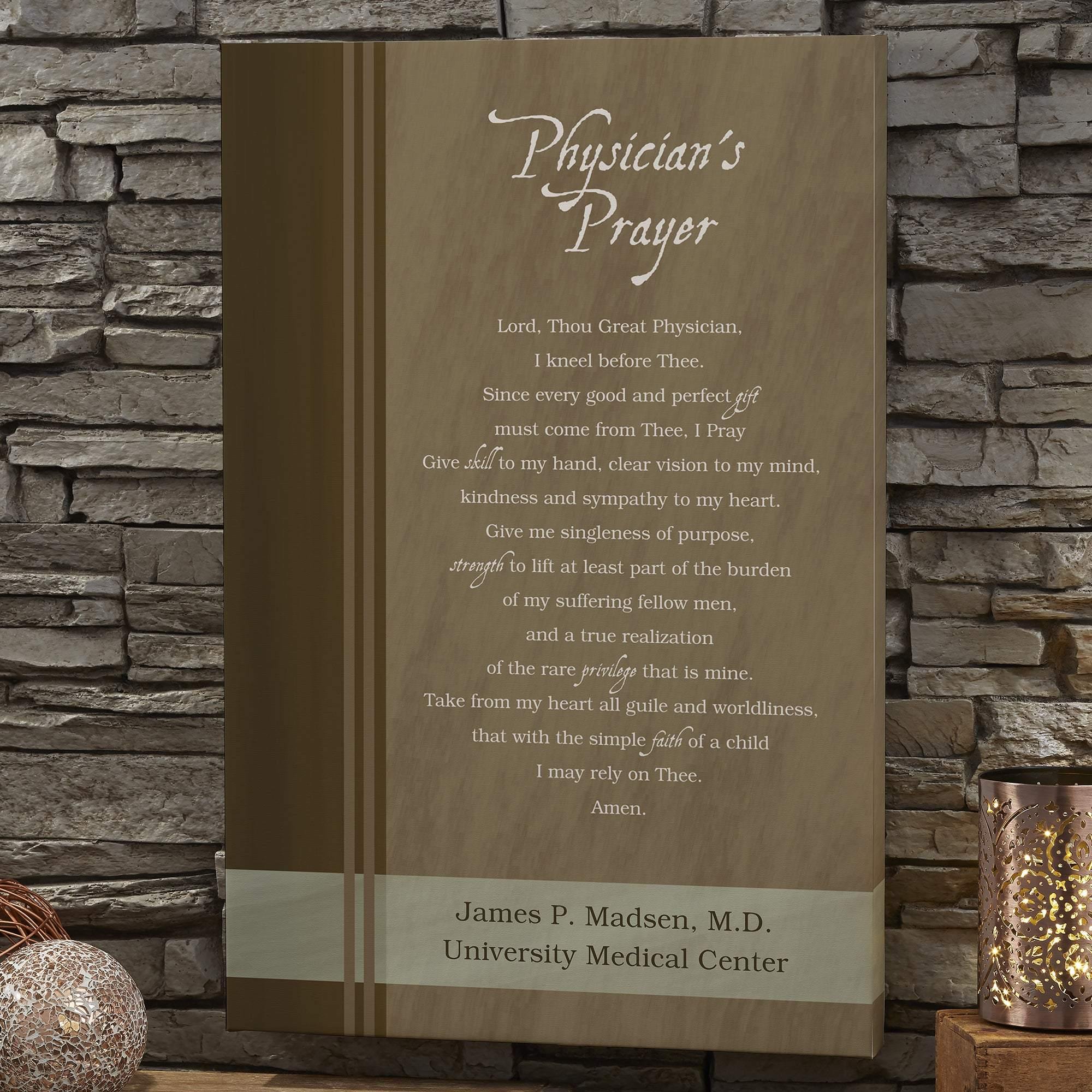 [Personalized Name] Physician’S Prayer – Perfect Gift Idea, Gift For Family, Gift For Home Decor, Best Idea Gift – Matte Canvas, Wall Art, Canvas Prints