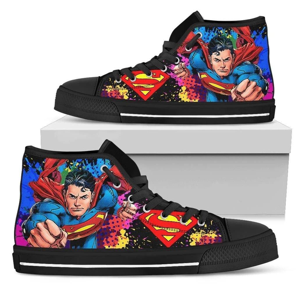 Superman Comic High Top Canvas Shoes For Women Shoes For Men Custom Shoes Nice And Comfortable Custom Shoes 2020 High Top Canvas Shoes