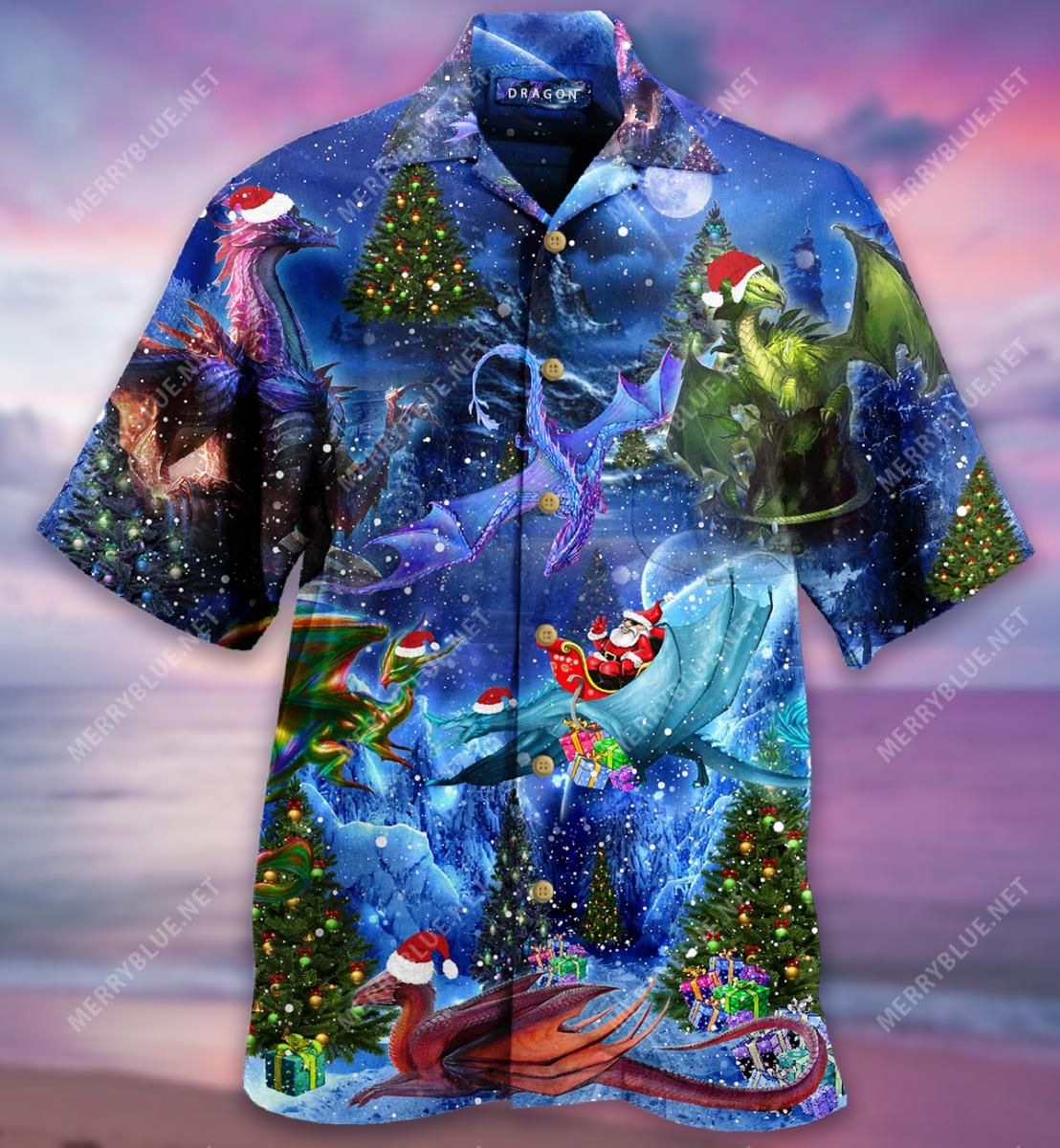 Welcome To Christmas Dragons Aloha Hawaiian Shirt Colorful Short Sleeve Summer Beach Casual Shirt For Men And Women