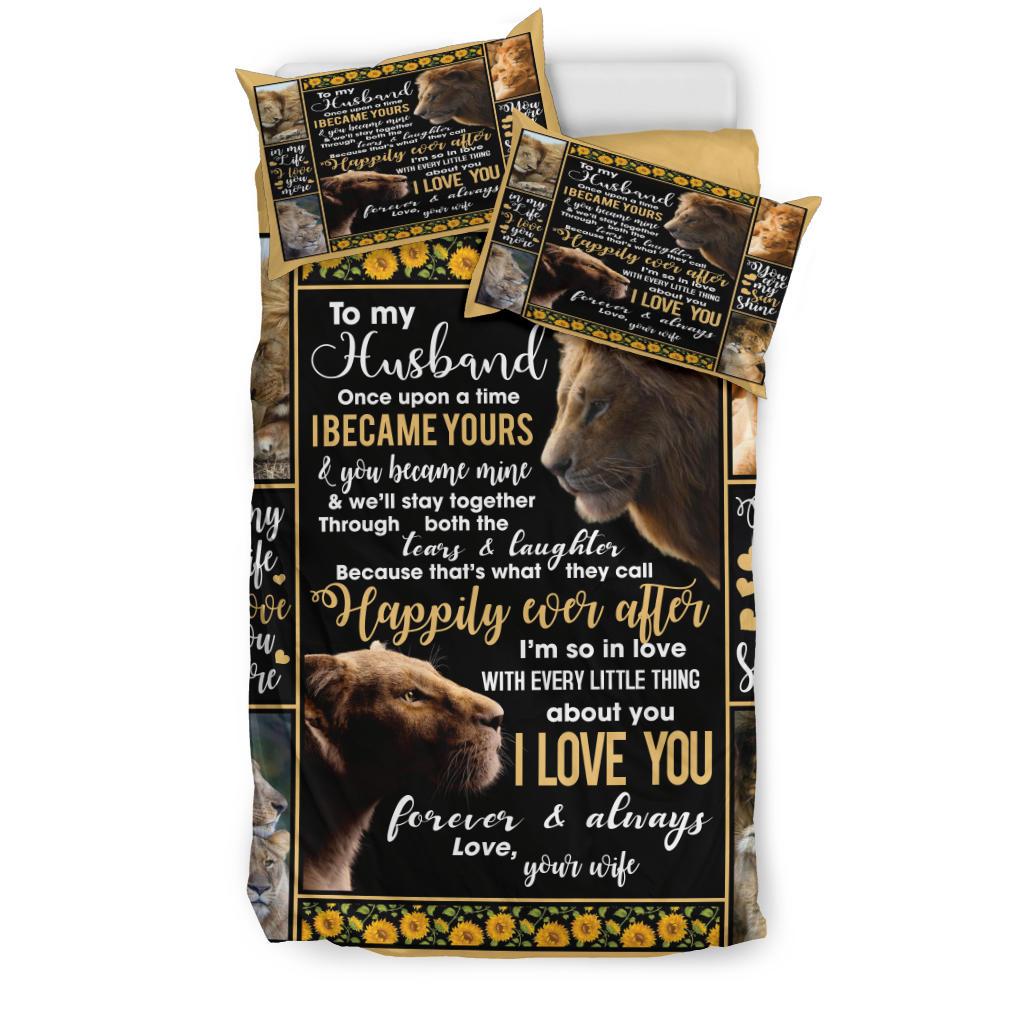 To My Husband Lion Bedding Duvet Cover And Pillowcase Set