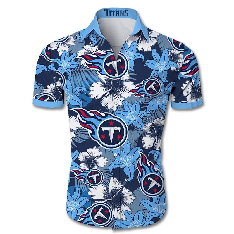 Tennessee Titans Hawaii Shirt Tropical Flower Short Sleeve Slim Fit Body Ha79134