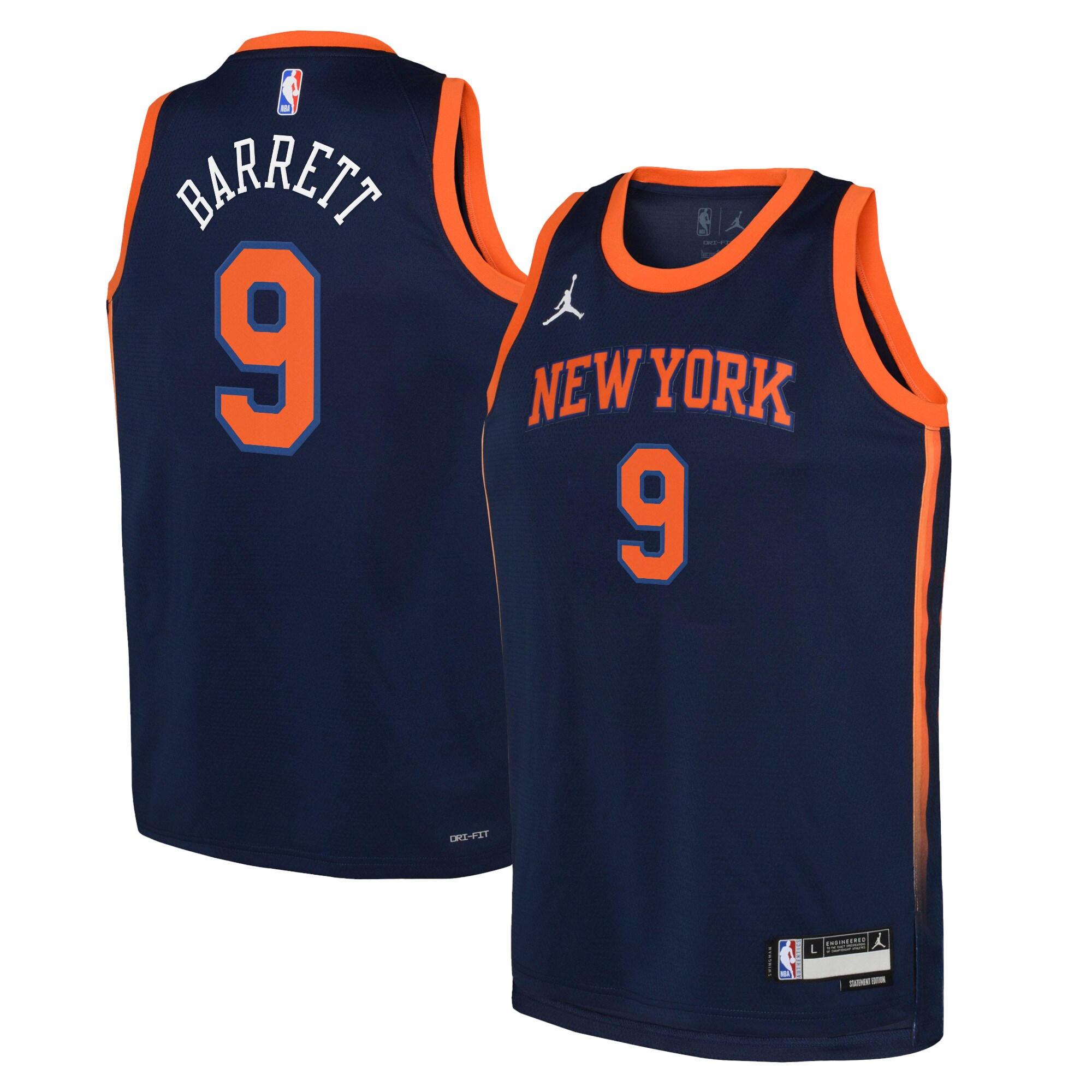 New York Knicks Jordan Statement Edition Swingman Jersey 22 – Navy – RJ Barrett – Youth