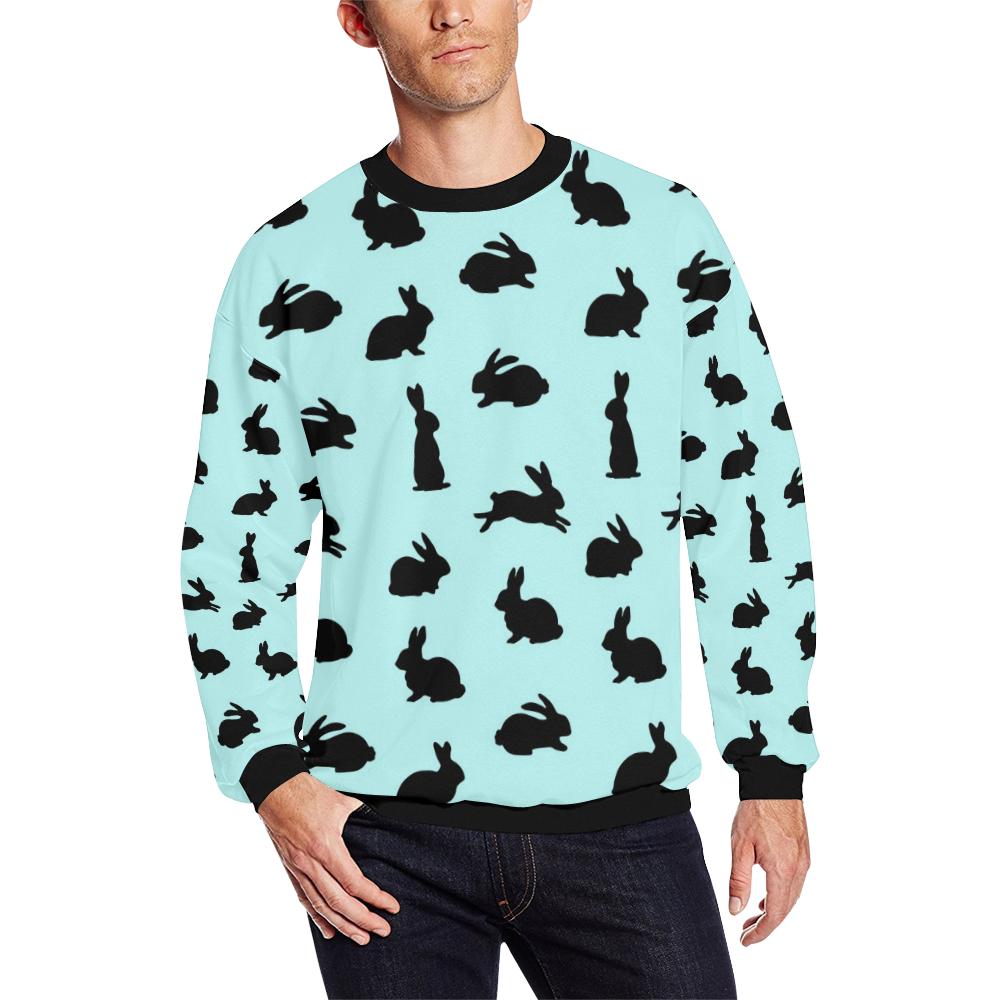 Rabbit Pattern Print Design Rb010 Men Long Sleeve Sweatshirt