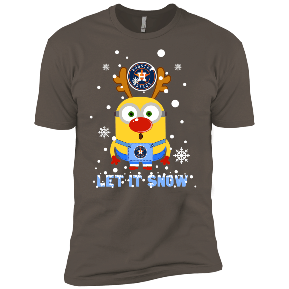 Buy Minion Houston Astros  Ugly Christmas Sweaters Let It Snow Men’S T-Shirt