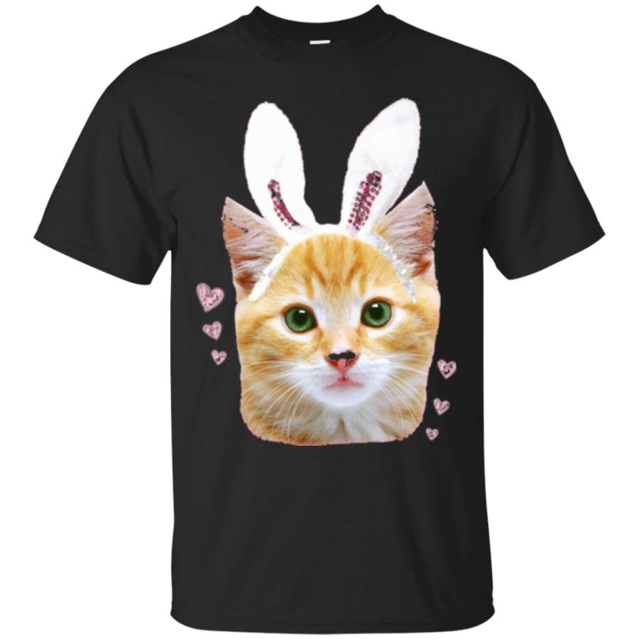 Cat Rabbit Shirt White Furry Bunny Ear Cat Lover Shirt