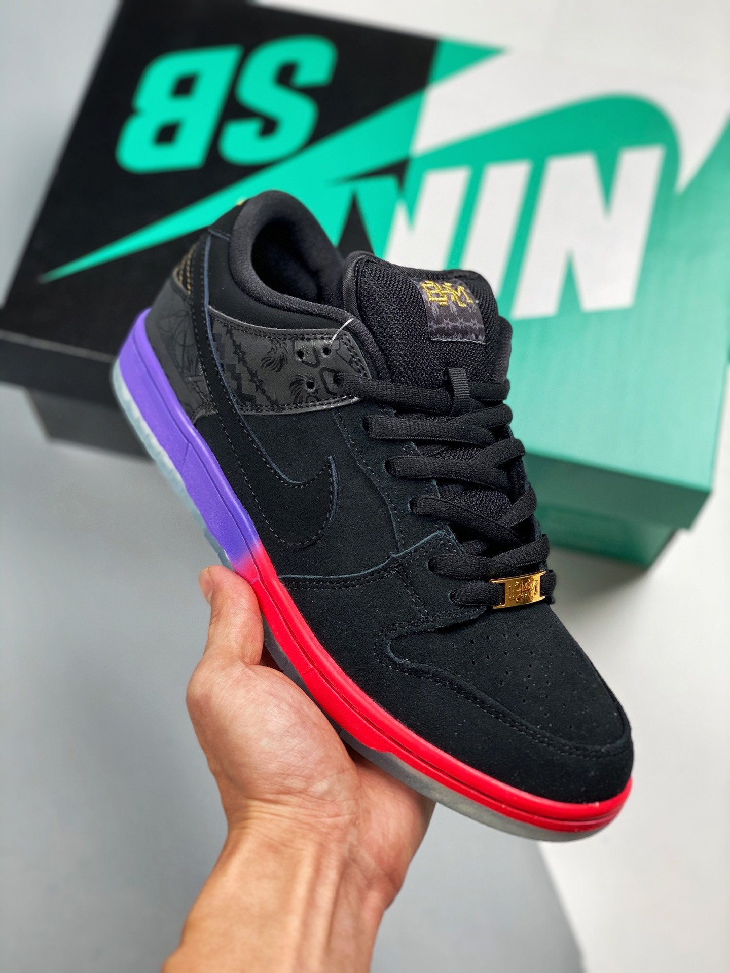 Nike SB Dunk Low BHM BlackBlack-Purple Venom 504750-001 5339123