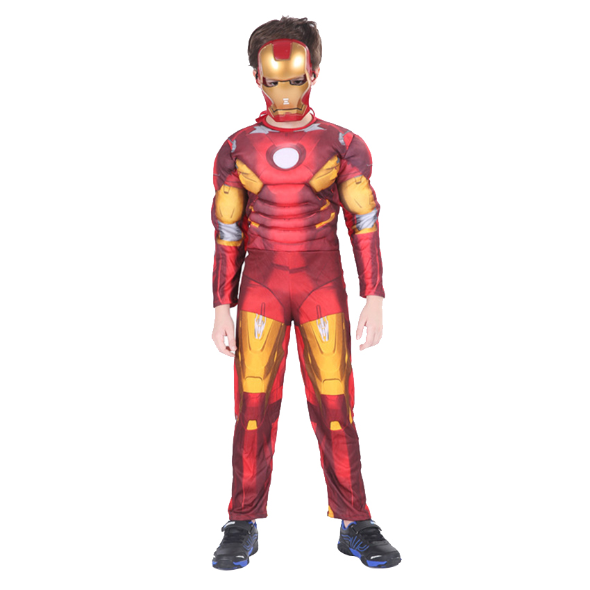 Superhero Costume Kids Super Hero Iron Spider Bat Cosplay Anime Muscle Sponge Jumpsuit Halloween Costume for Kids Masquerade alx