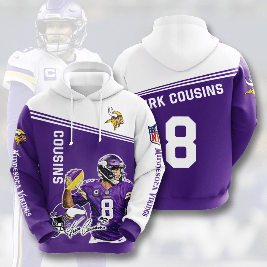 Kirk Cousins Minnesota Vikings Minnesota Vikings 54 Unisex 3D Hoodie Gift For Fans