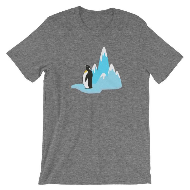 Crushtee Glacier With Penguin Bird Shirt | Animal Habitat T Shirt | Short Sleeve Unisex TShirt | Funny Penguin Graphic Tees | Penguin Lover Teeshirt Long Sleeve Hoodie