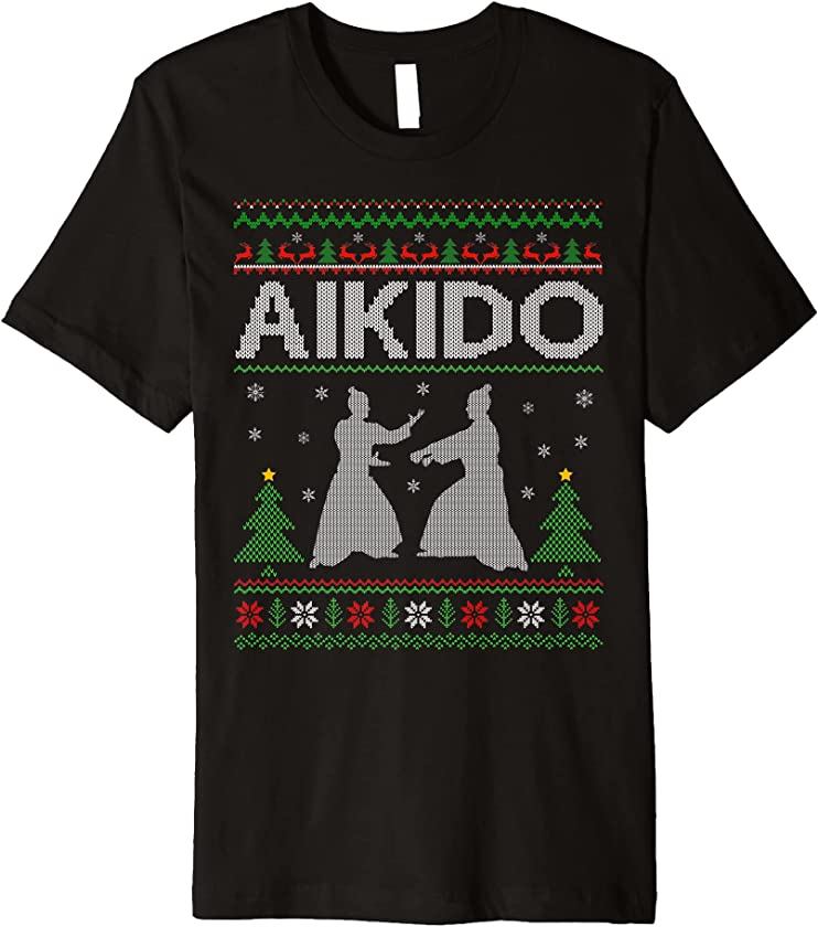 Aikido Ugly Christmas Sweater Style Aikido Xmas Premium T-Shirt