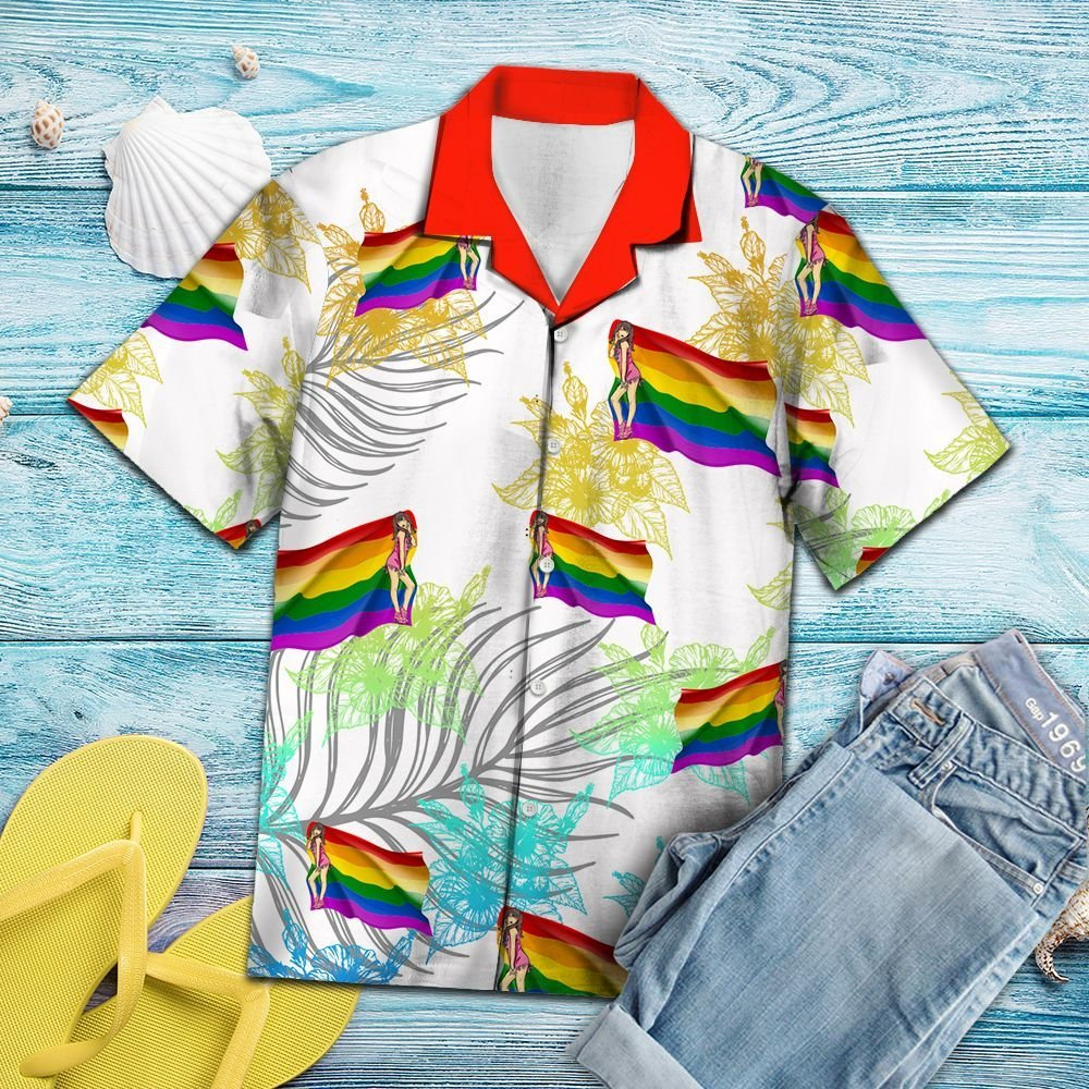 Watercolor Art Lgbt Flag Love Is Summer Vacation Pattern Hawaii Shirt Ha18432