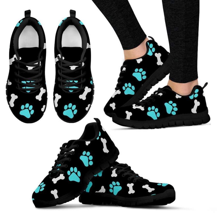 Paws and bones  -  Black  Women's Sneakers