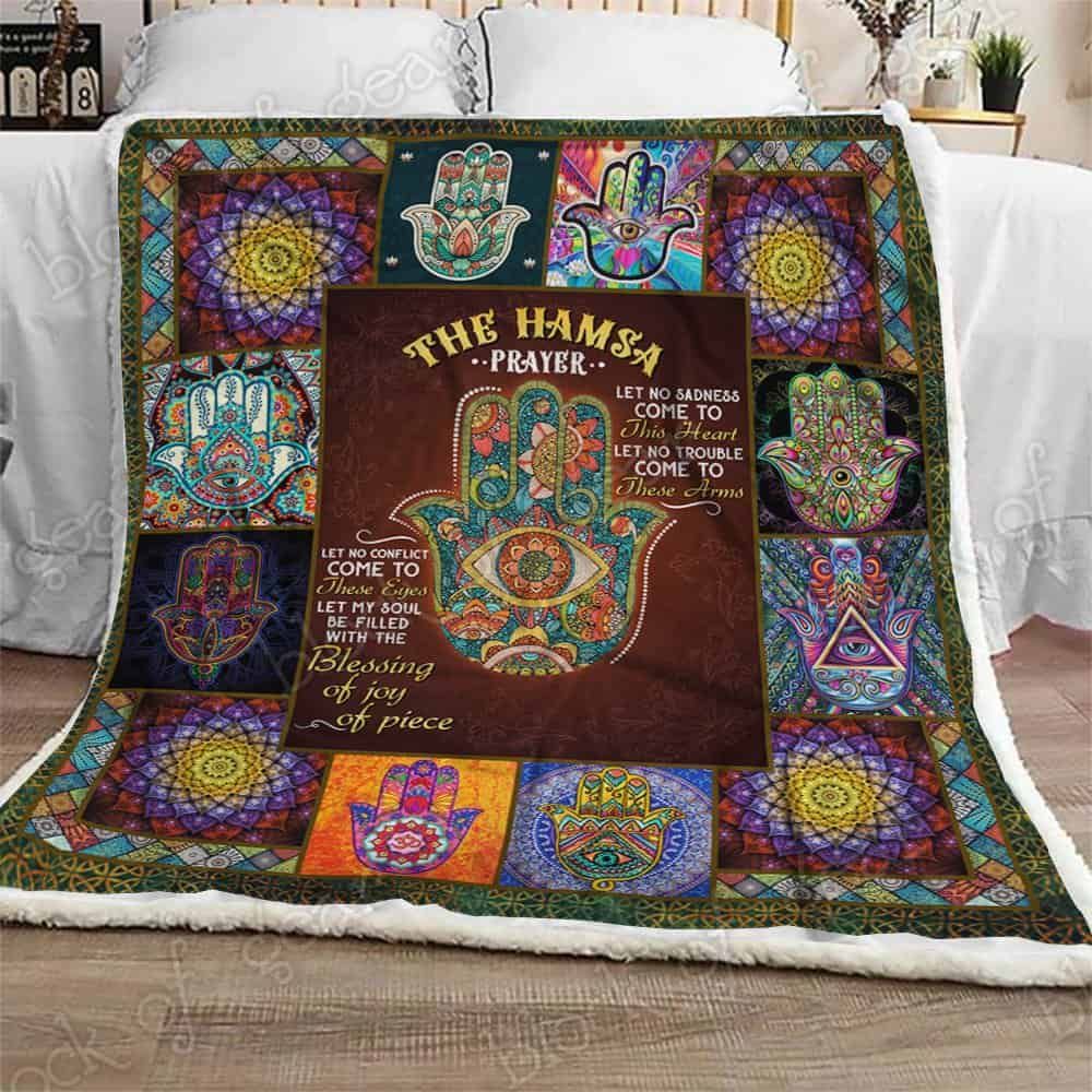 The Hamsa Prayer Sofa Throw Blanket