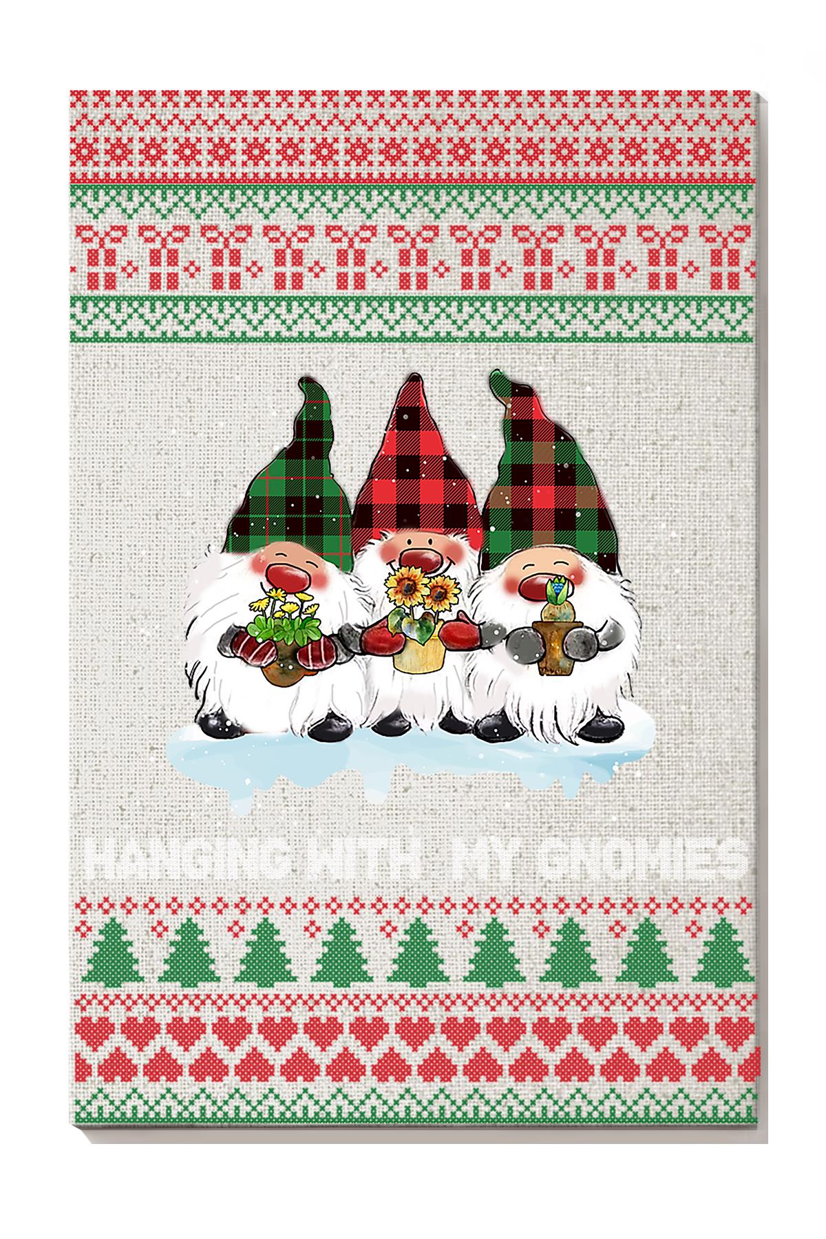 Three Santa Claus Funny Xmas Wall Art For Christmas Day Home Decor Wrapped Canvas