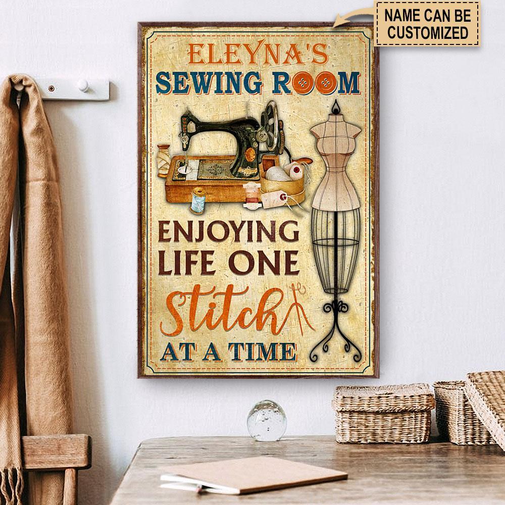 Aeticon Gifts Personalized Sewing Room Enjoy Life Canvas Mom Dad Gift Home Decor