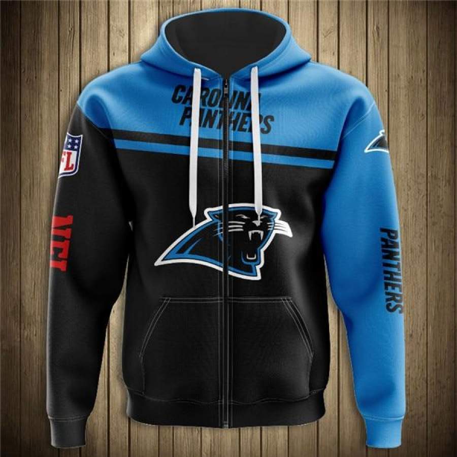 Carolina Panthers 3D Zipper Hoodie