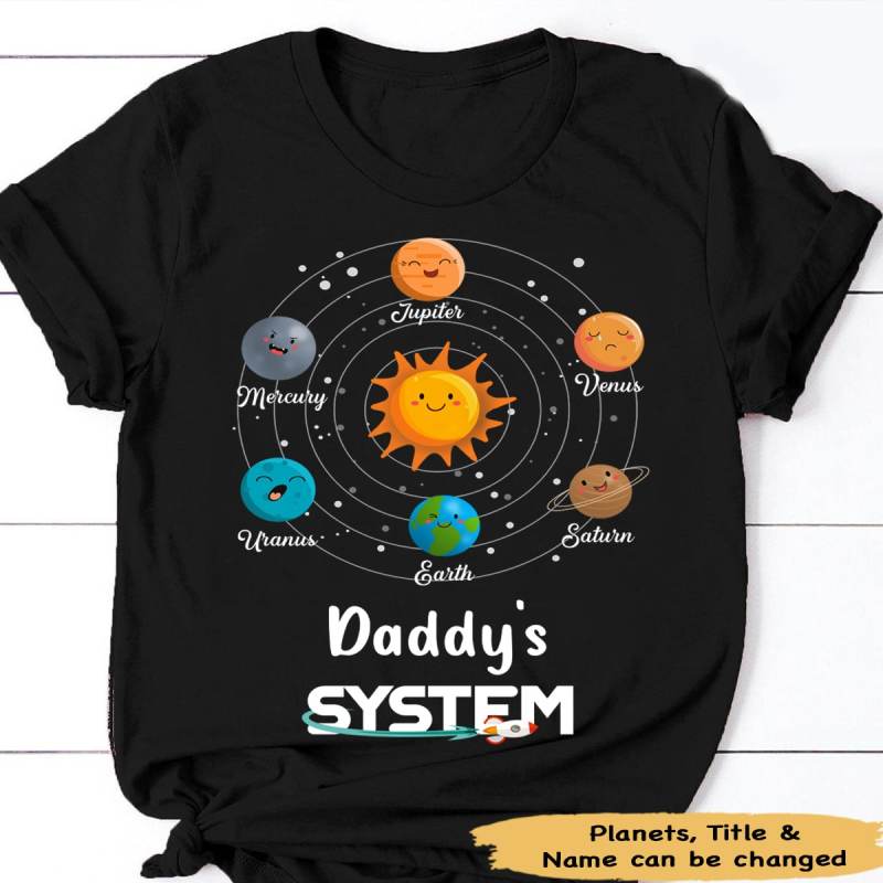 Daddy’S Solar System Personalized T Shirt