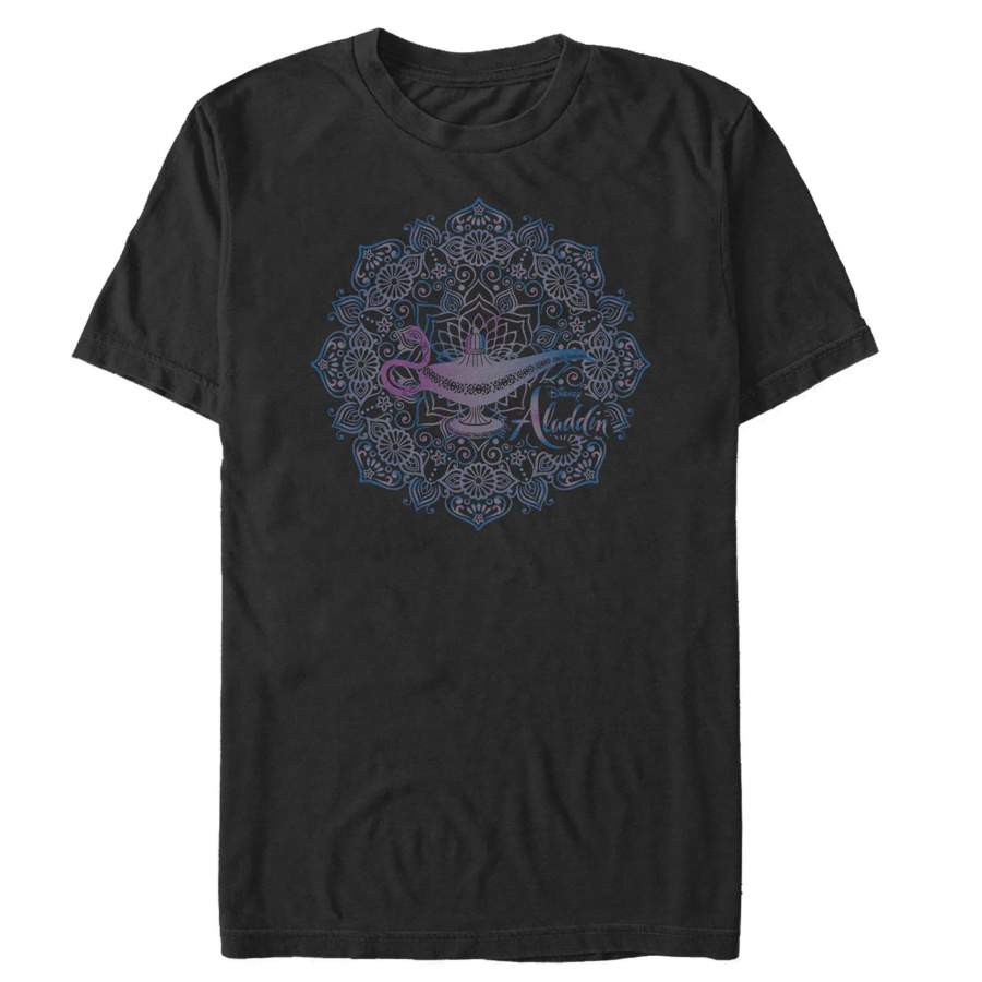 Aladdin Men’s Magical Lamp Mandala Symbol  T Shirt