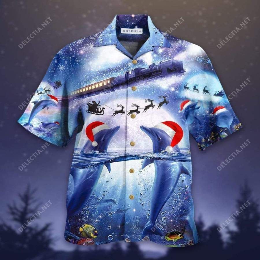 Hawaii Aloha Shirts Dolphins Christmas Ha14629