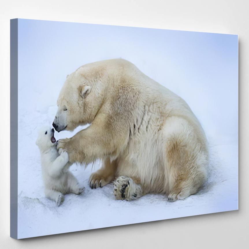 Polar Bear Mom 1 – Bear Animals Canvas Print