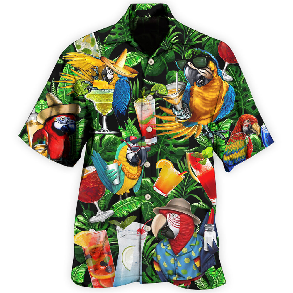 Parrot Drinking Cocktail Style Hawaii Shirt Ha101214